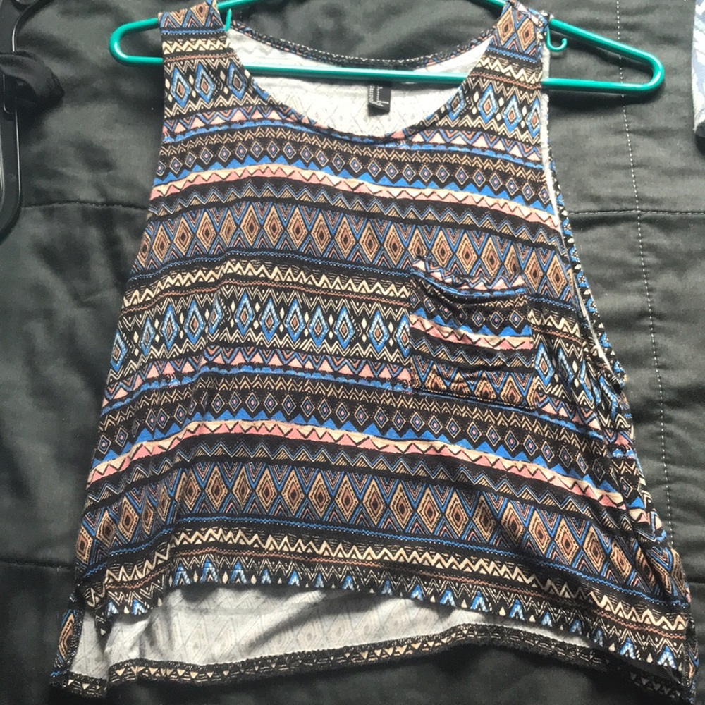 Forever 21 tribal print crop top